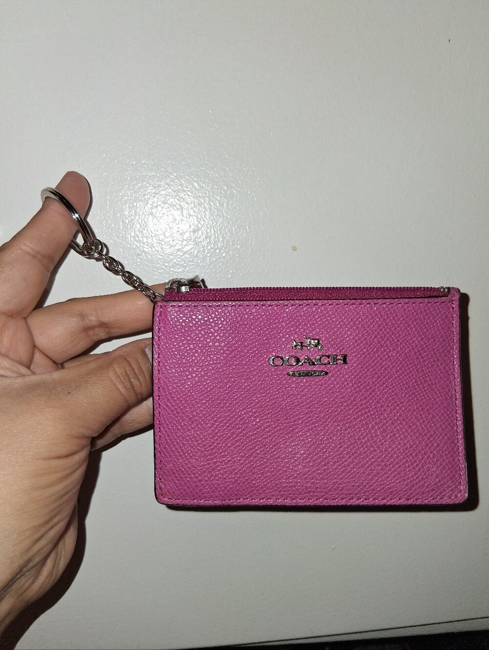 Coach Pink Magenta Small Coin Wallet With Card Slots